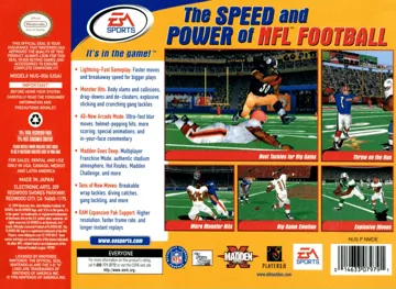 Madden NFL 2000 (USA) box cover back